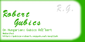 robert gubics business card